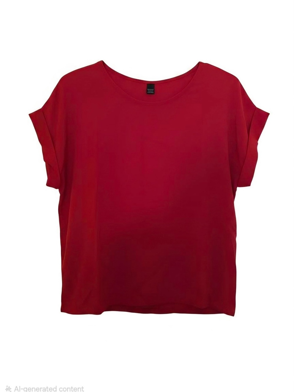 SHEIN Red Relaxed Boxy Short Sleeve Blouse